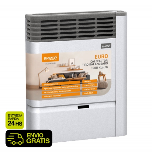 Calefactor Tiro Balanceado Emege Euro 2135 3500 Kcal&sol;h Bigas
