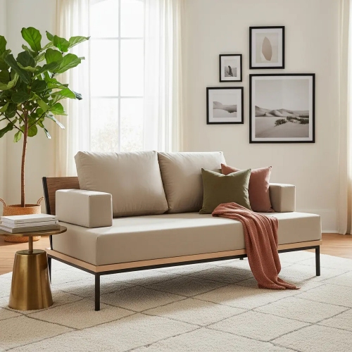 Imagen miniatura Sillon Silcar 2 Cuerpos Luci 160x58x80 Beige