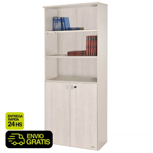 Biblioteca Puertas Bajas Platinum 530 3 Estantes Gris Andino