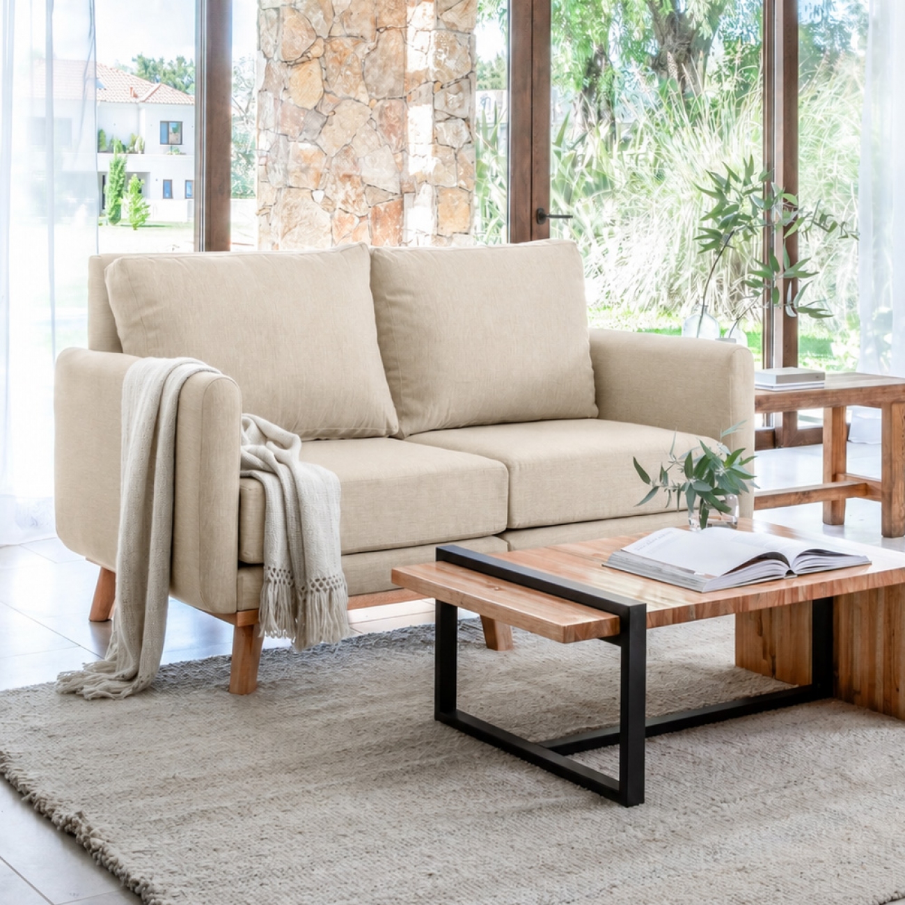 Imagen Sillon Silcar 2 Cuerpos Kali 152x88x83 Beige