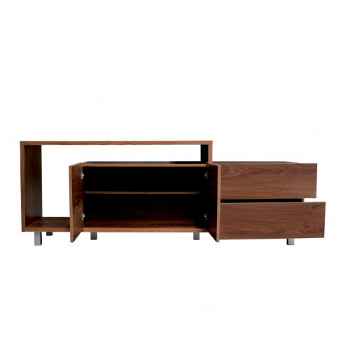 Imagen miniatura Rack De Tv Platinum 2605 1&period;8 M 2 Cajones 2 Puertas Estantes Roble Antiguo