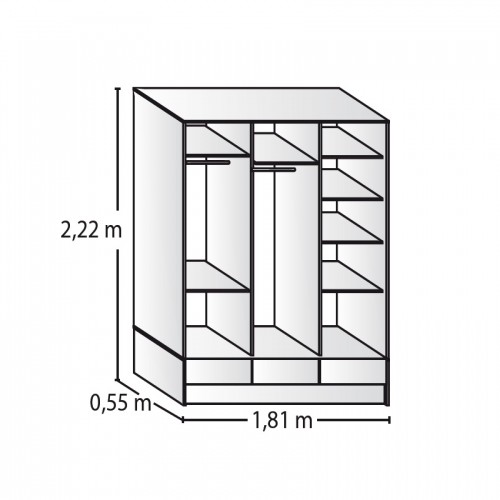 Imagen miniatura Placard Ropero Platinum 633 1,80 Mts Puerta Corrediza Gris Andino
