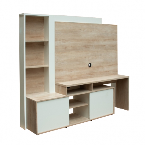 Imagen Modular Rack Platinum 558 Hasta Tv 60" 1&comma;92m Blanco Soft&sol;savanna
