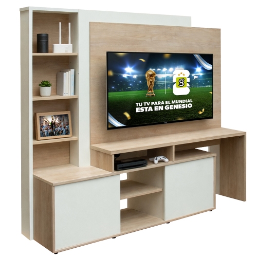 Imagen miniatura Modular Rack Platinum 558 Hasta Tv 60" 1,92m Blanco Soft/savanna