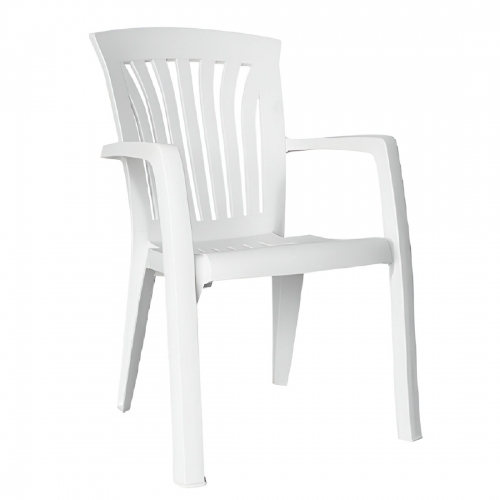 Sillón Plástico De Jardín Quality Kansas Apoyabrazo Blanco