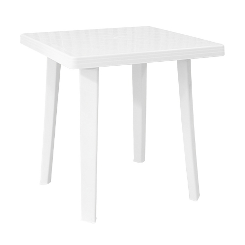 Mesa Plástica De Jardín Quality Cuadrada 70cm Desmont Blanca