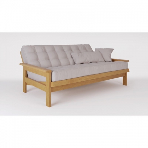 Sofá Futon Con Colchón Inmacol 403 3 Cuerpos Miel Alpha Gris