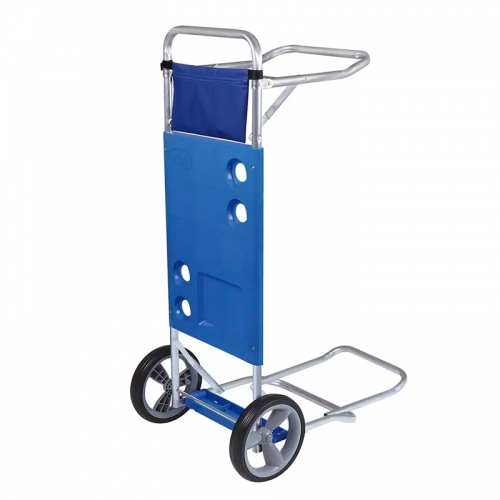 Carrito De Playa Mor P/reposeras Mesa Plegable Aluminio Azul