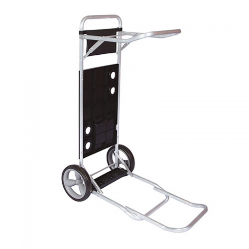 Carrito De Playa Mor P/reposeras Mesa Plegable Aluminio Negro