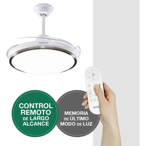 Imagen Ventilador De Techo Peabody Pe-vtrdc425b 72w Con Luz