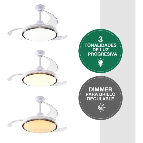 Imagen miniatura Ventilador De Techo Peabody Pe-vtrdc425b 72w Con Luz