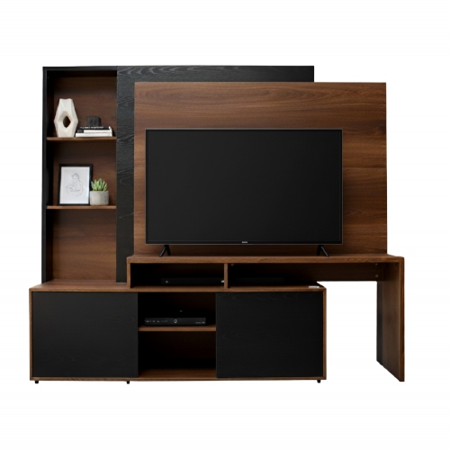 Imagen miniatura Modular Rack Platinum 558 Hasta Tv 60" 1&comma;92m Roble Con Negro