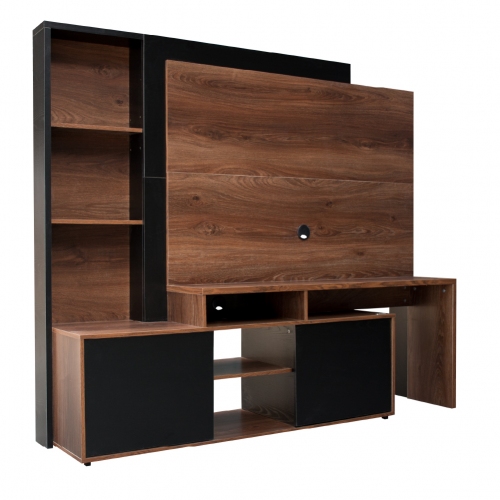 Imagen Modular Rack Platinum 558 Hasta Tv 60" 1&comma;92m Roble Con Negro