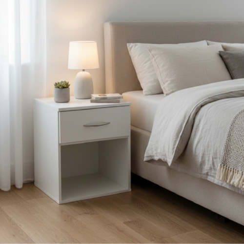 Mesa De Luz Platinum Flotante 964-3 Blanco Veta