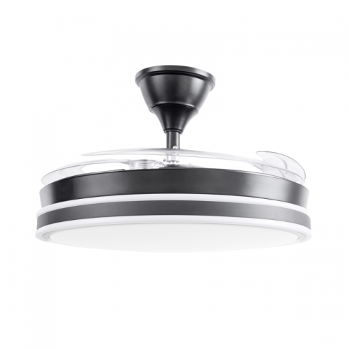 Ventilador Retractil Techo Con Luz Kanji CFHB001BK 65W Negro