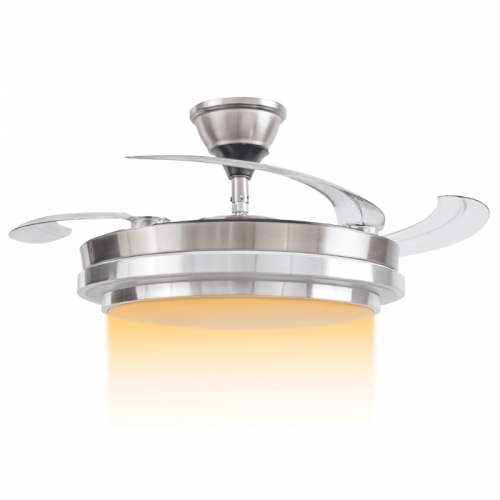 Imagen miniatura Ventilador Retractil Techo Luz Kanji CFMB001SL 65W Silver