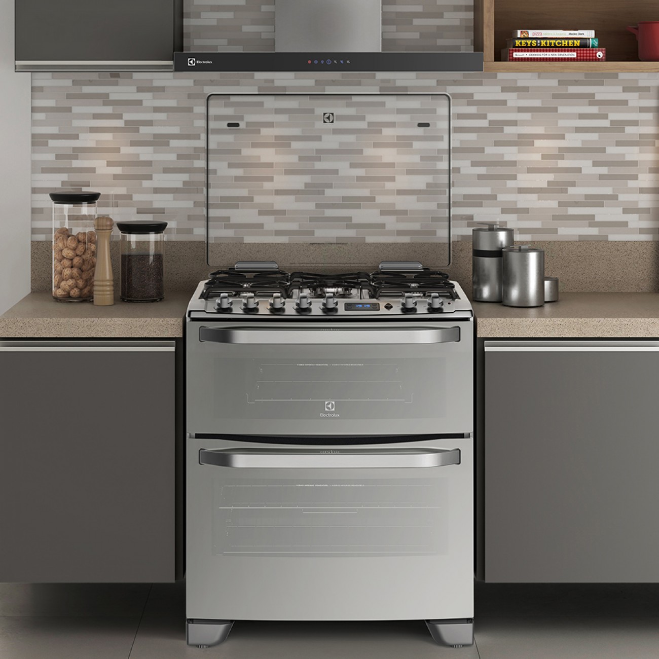 Imagen Cocina Multigas Electrolux 76dxr Doble Horno 5h 76 Cm Inox