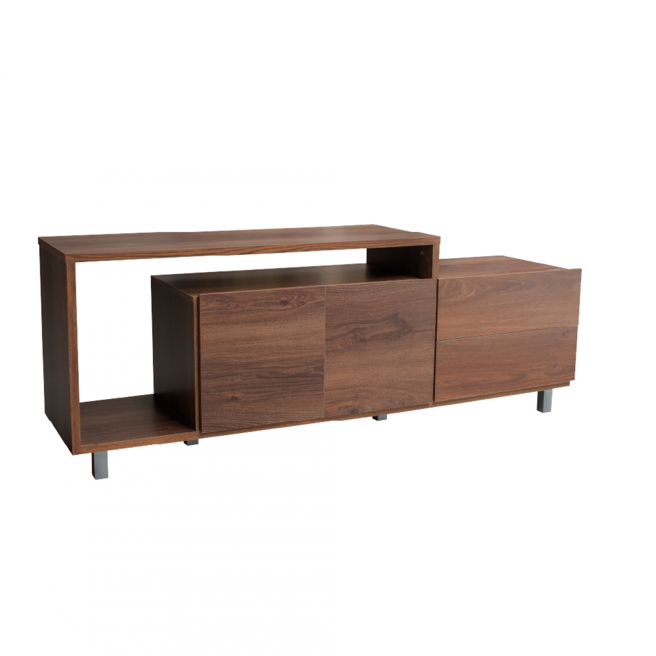 Imagen Rack De Tv Platinum 2605 1&period;8 M 2 Cajones 2 Puertas Estantes Roble Antiguo