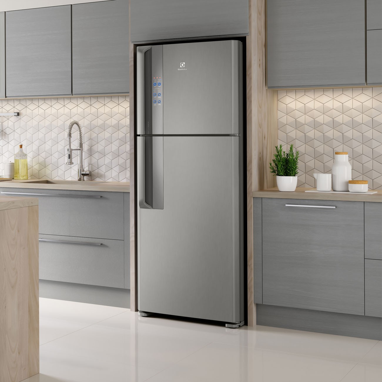 Imagen Heladera No Frost Inverter Electrolux If55s 461 Lts Inox