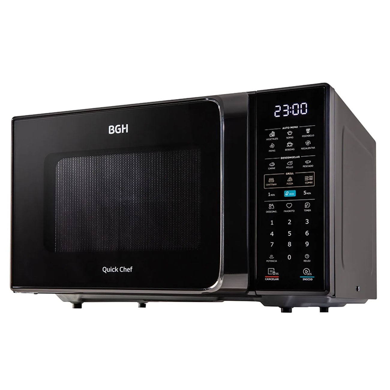 Imagen Microondas Con Grill Bgh B223dn20 Eco Digital 23 Lts Negro