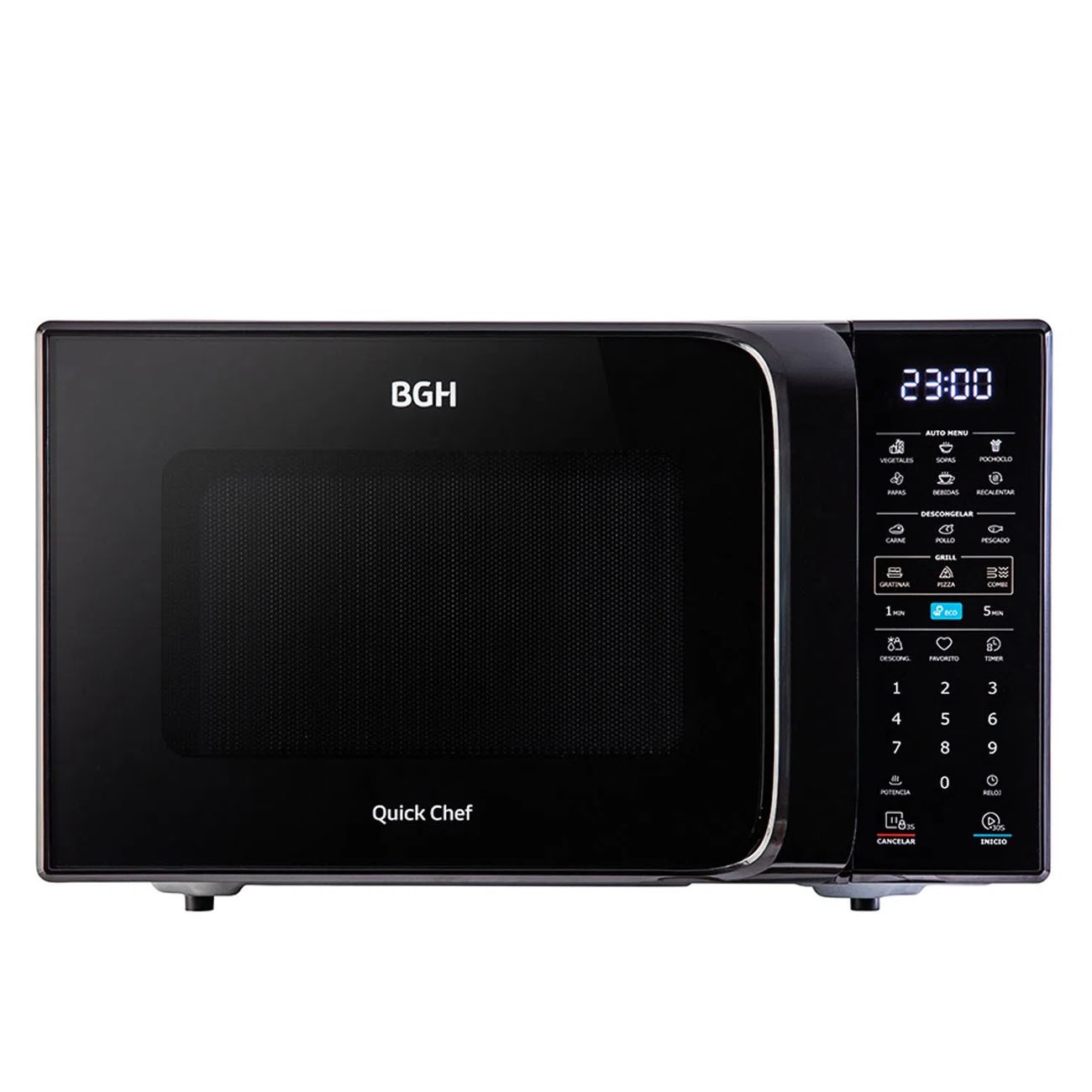 Imagen Microondas Con Grill Bgh B223dn20 Eco Digital 23 Lts Negro