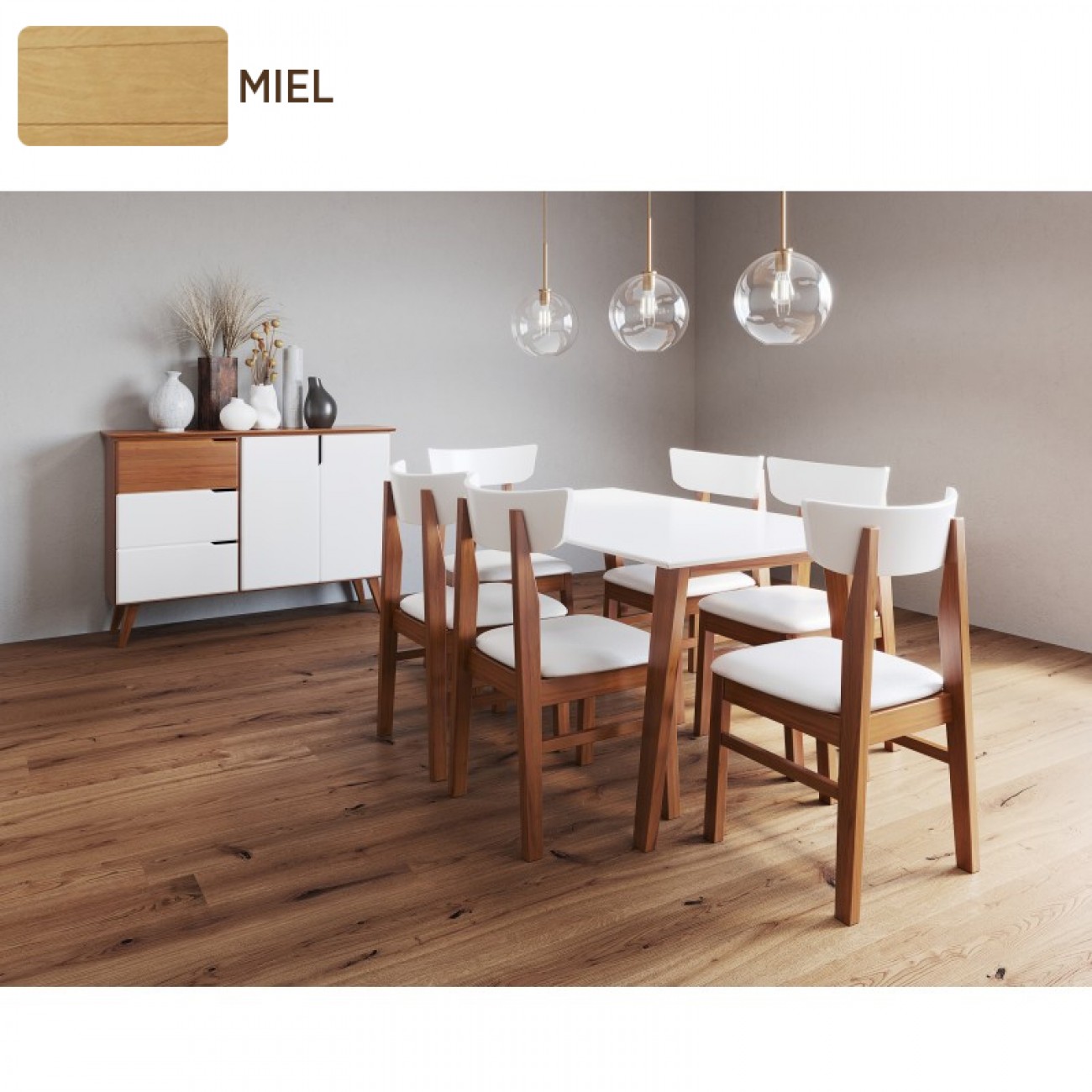 Imagen Silla Comedor Inmacol 140 Mediterraneo Curva Tapizada Madera Miel