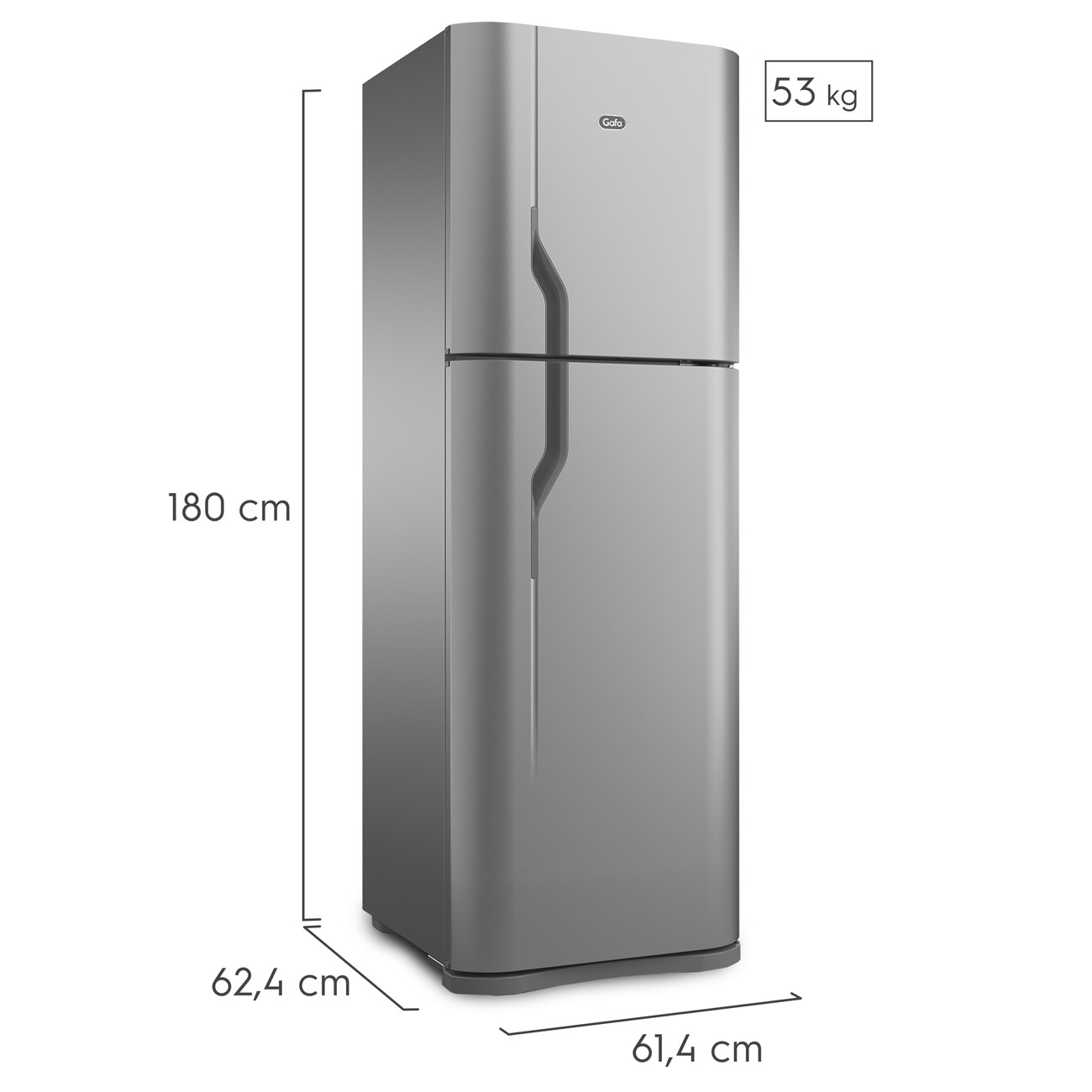 Imagen Heladera Con Freezer Gafa Hgf388afp 374 Lts Plata