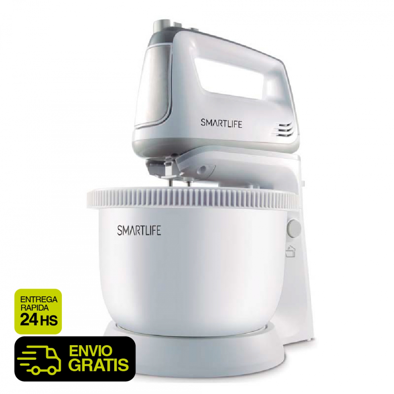 Imagen Batidora Con Bowl Pl&aacute;stico Smartlife Sl-hm5035pn 300w 3&period;4 Lt