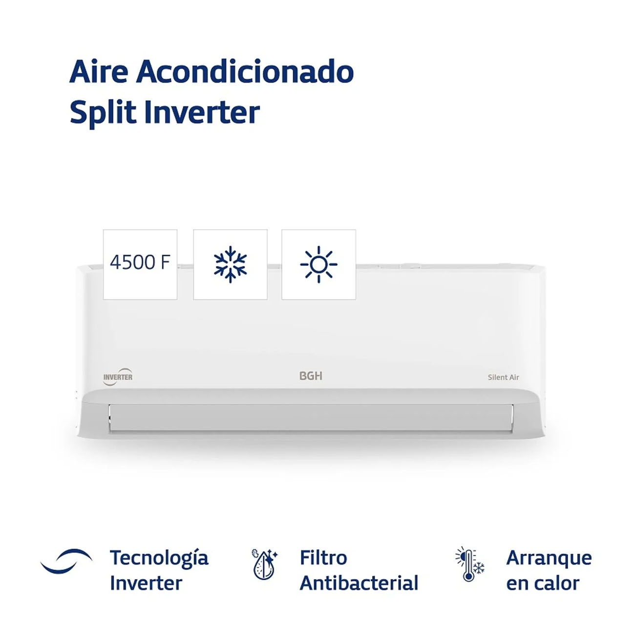 Imagen Aire Acond Split Inverter Bgh Bsi65wcgt 6500w Frío/calor