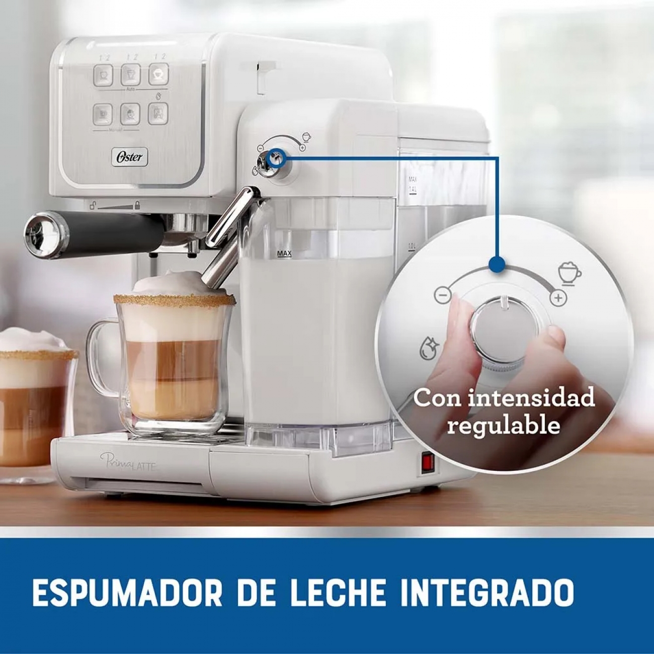 Imagen Cafetera Expreso Oster Bvstem6801 19 Bar Para Cápsulas Blanca