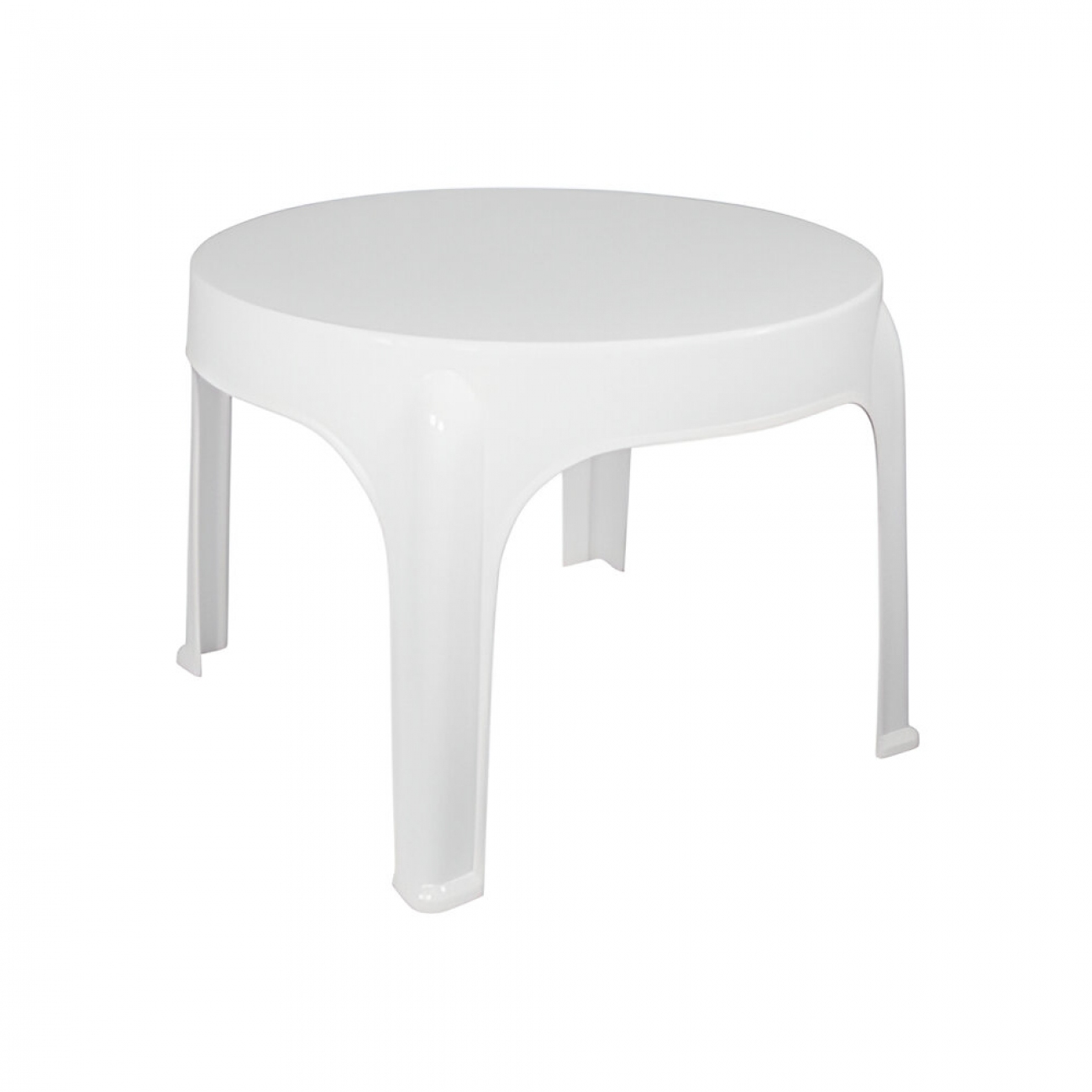 Imagen Mesa Auxiliar Plástica De Jardín Quality Redonda Blanca