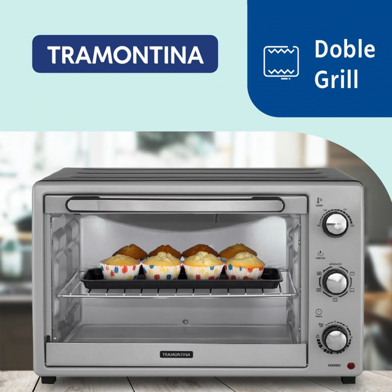 Imagen Horno Eléctrico Tramontina Silver Cook 55 Lts Plateado