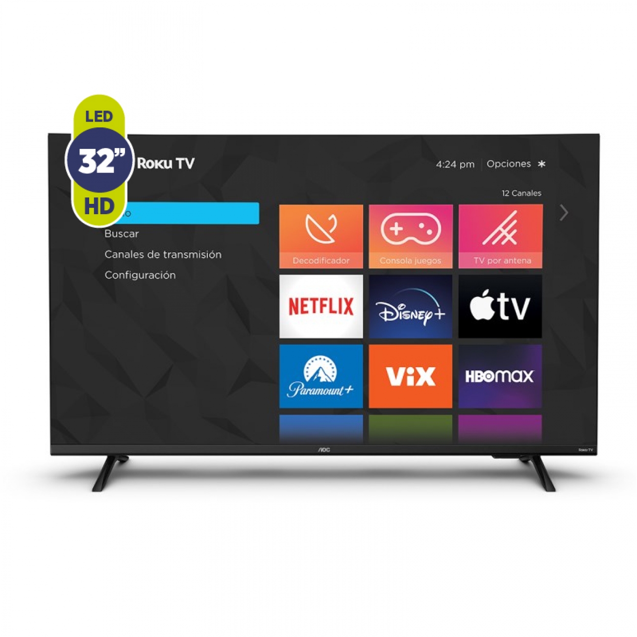 Imagen Smart Tv Led 32" Aoc 32s5135/77g Roku Os Hd