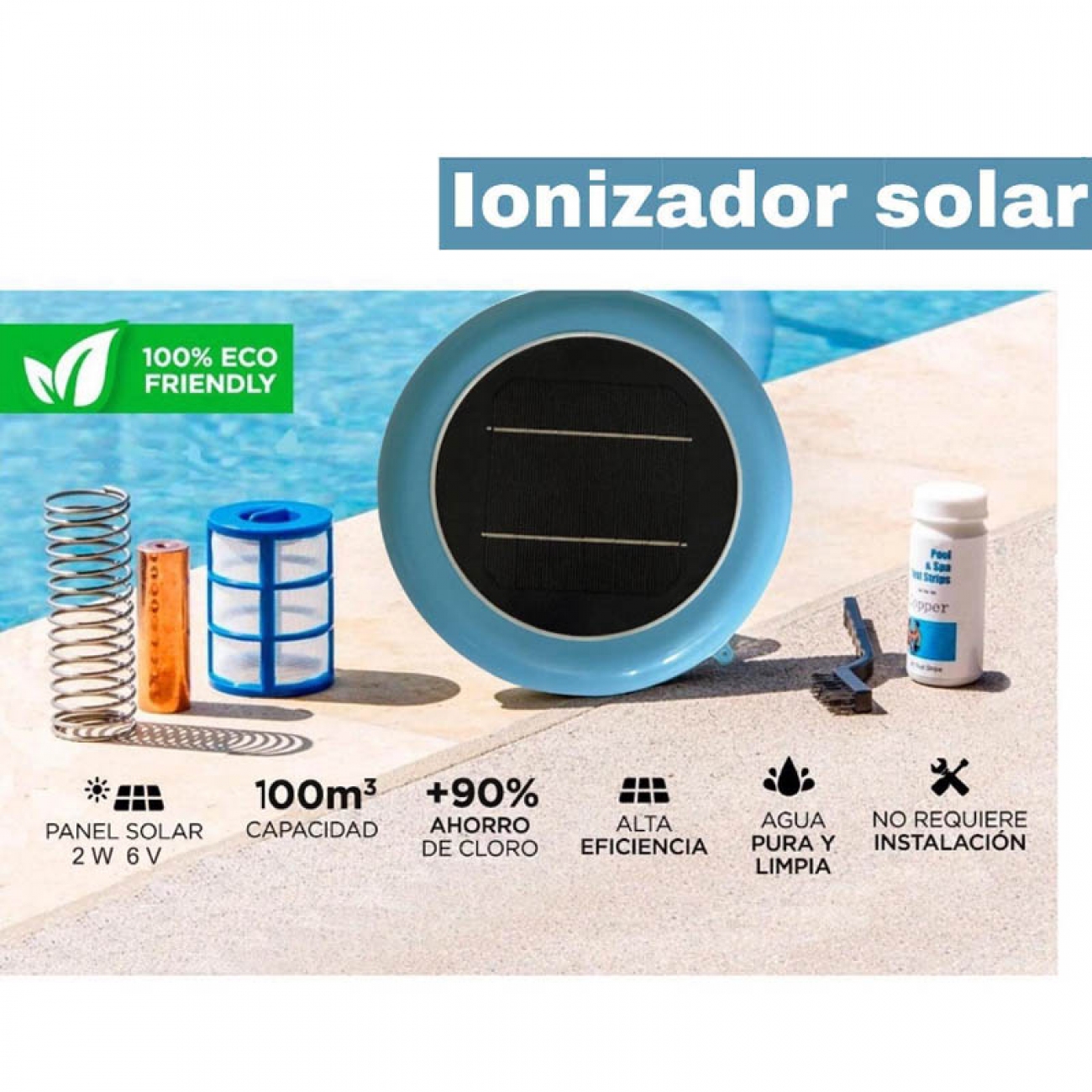 Imagen Ionizador Solar Para Piletas Sp16 100.000 L Electrodo Cobre