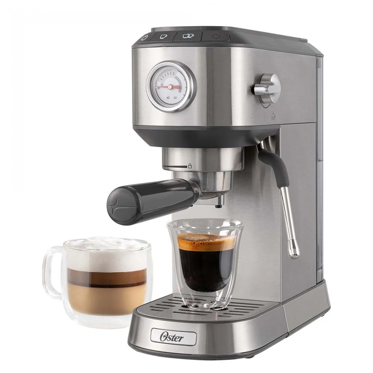 Imagen Cafetera Expreso Oster Bvstem7200 15 Bar Compacta Plata