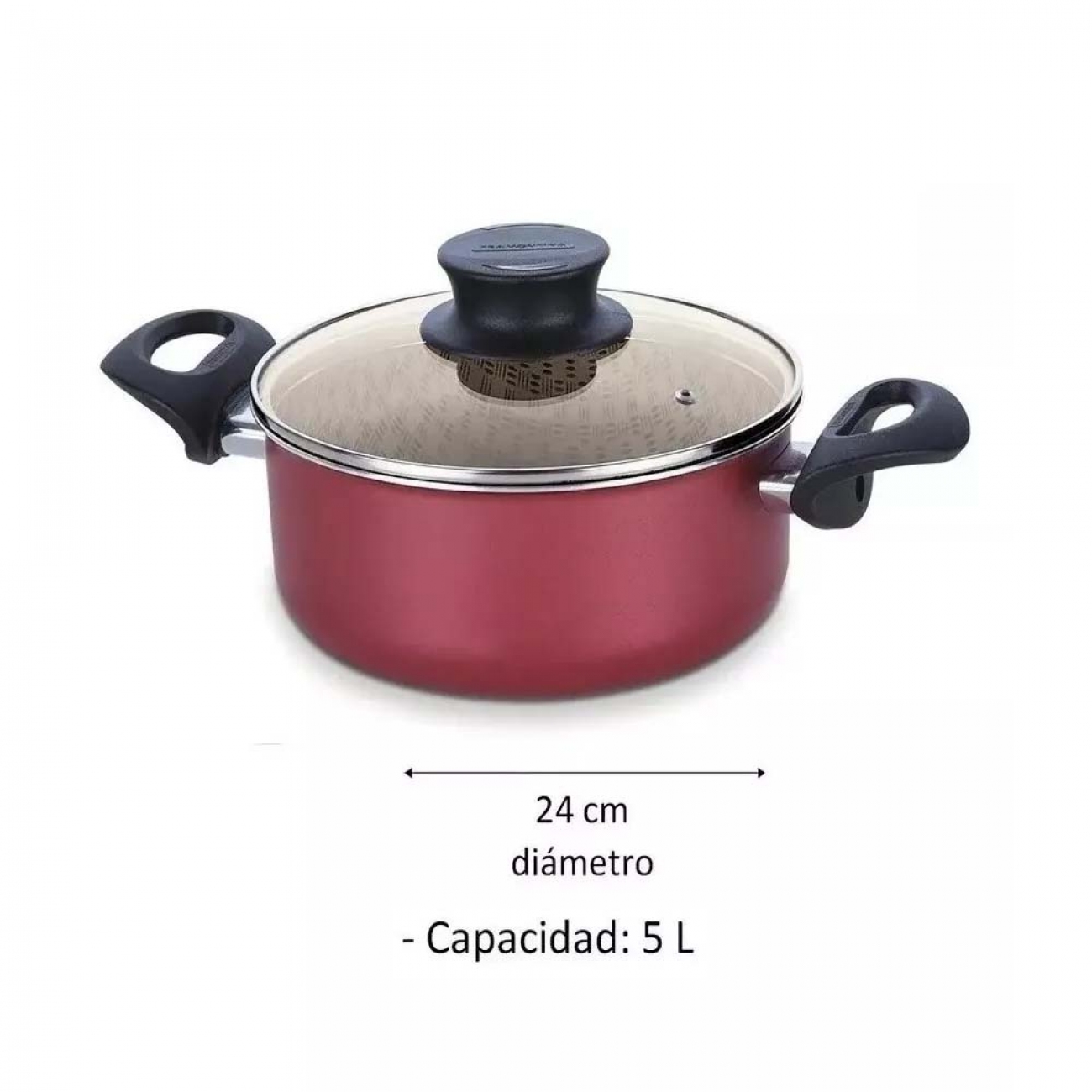 Imagen Set Batería De Cocina Tramontina Paris 6 Piezas Rojo