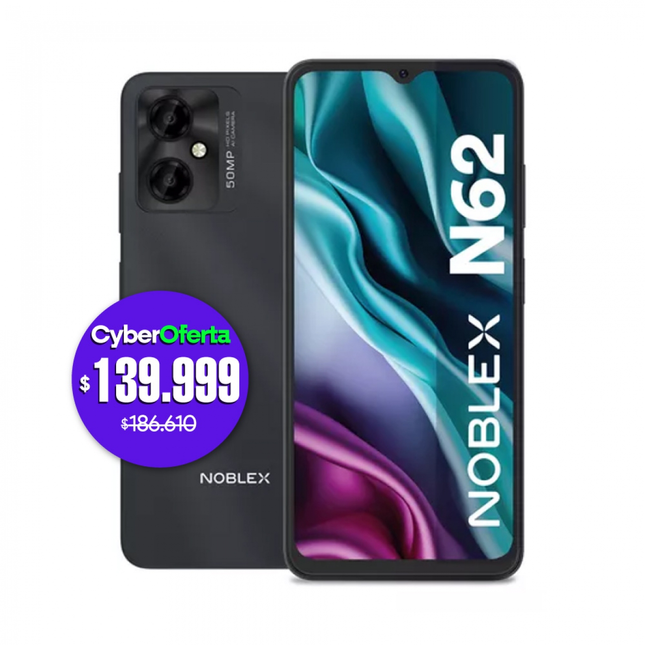 Imagen Celular Noblex N62 6,5" 4/64 Gb Negro