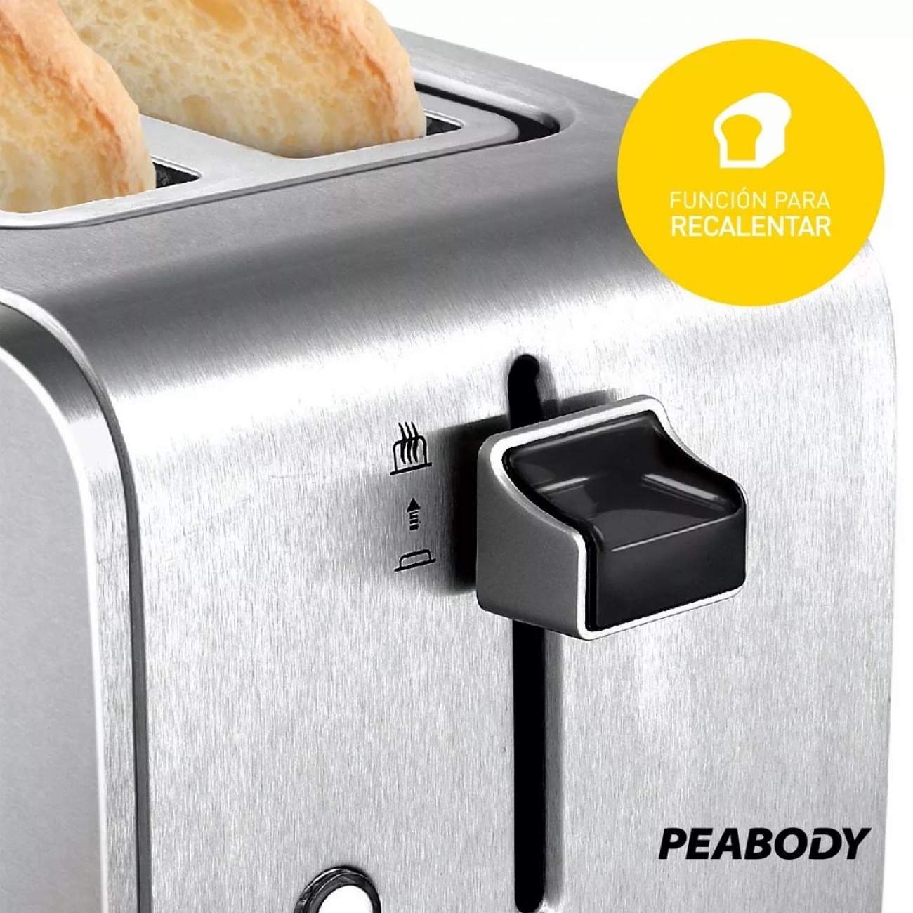 Imagen Tostadora Peabody Pe-t8127 1000w 3funciones