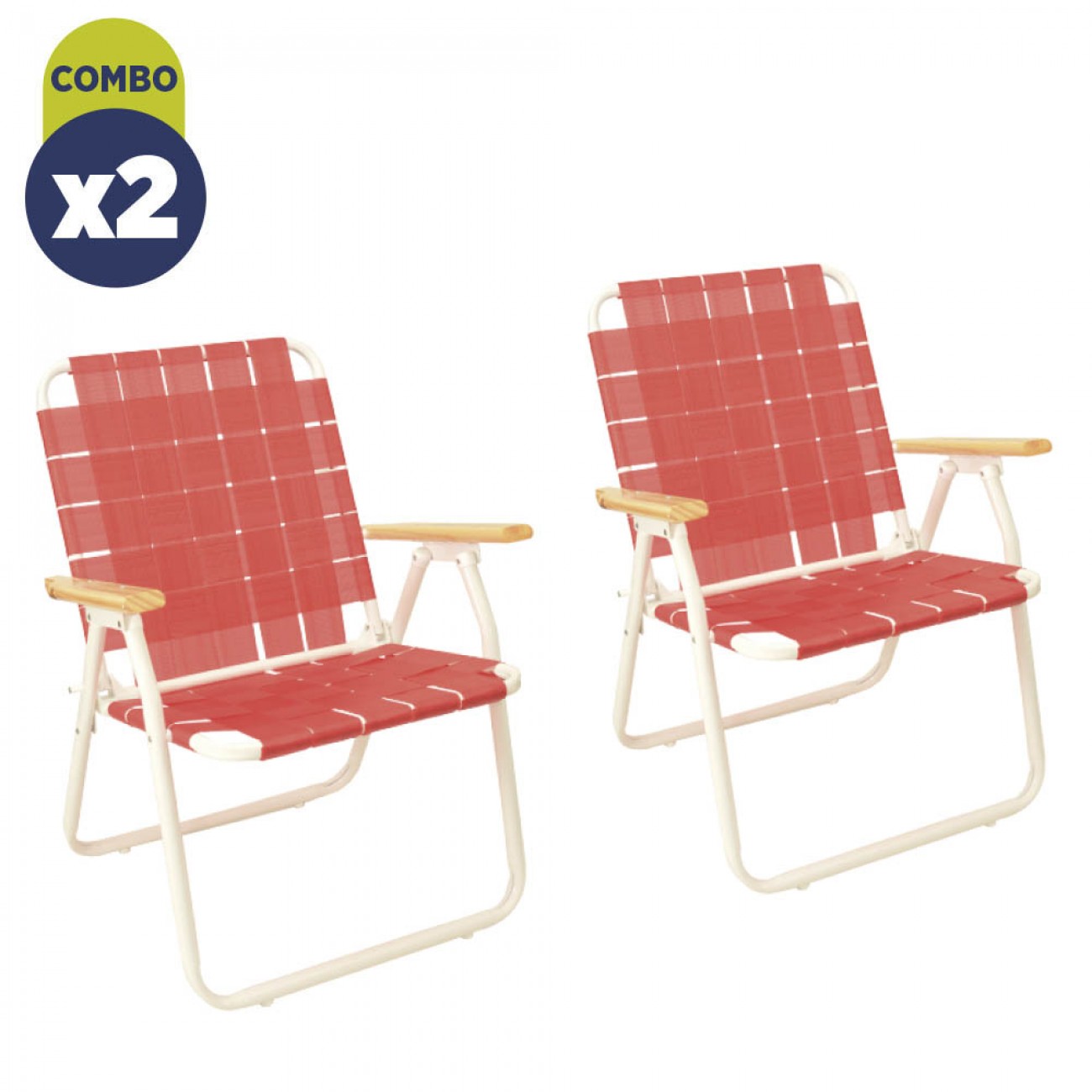 Imagen Combo X2 Reposera Descansar 10001 Ca&ntilde;o 7&sol;8&rsquo; 1 Posici&oacute;n