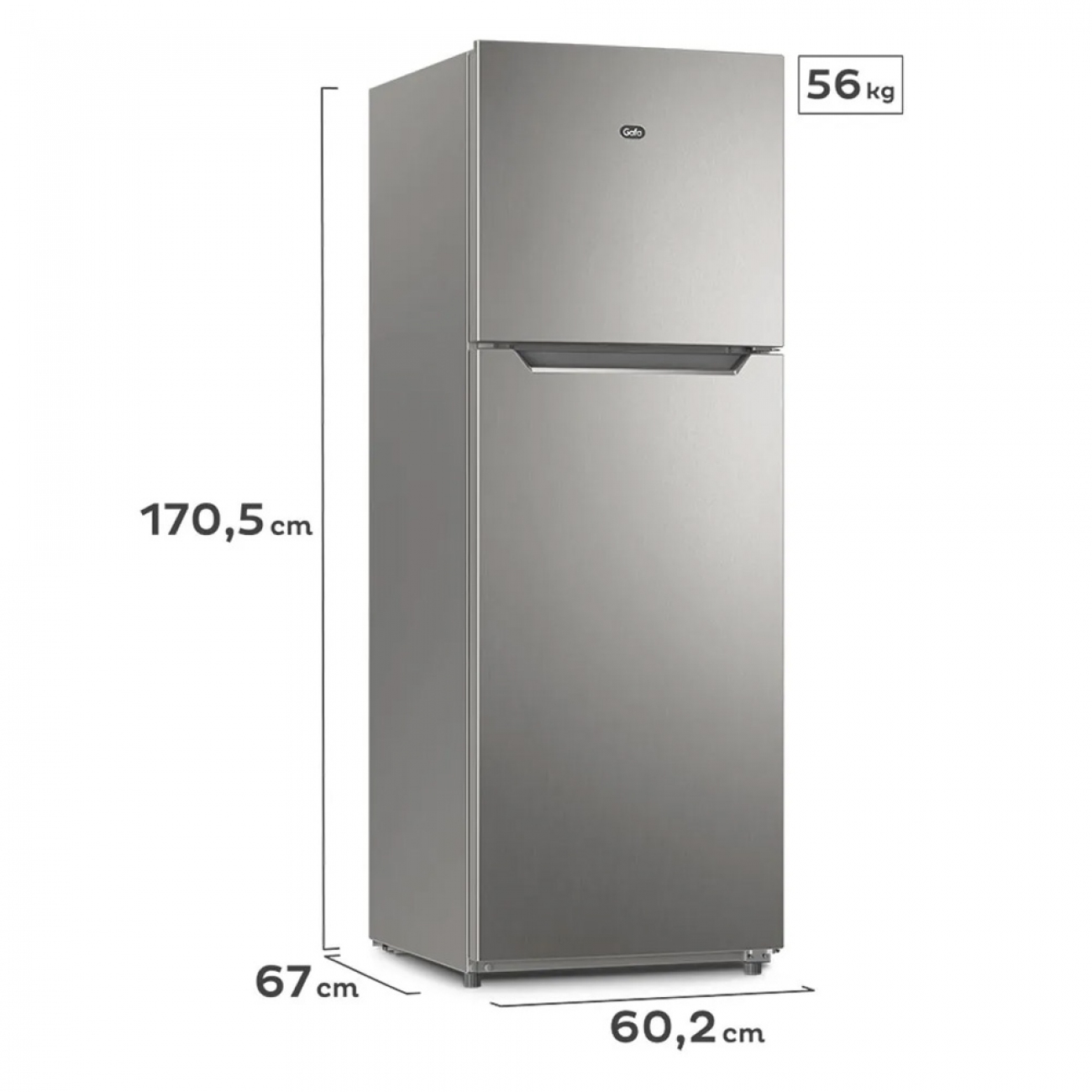 Imagen Heladera No Frost Inverter Gafa Hgnf333p 356 Lts Plata