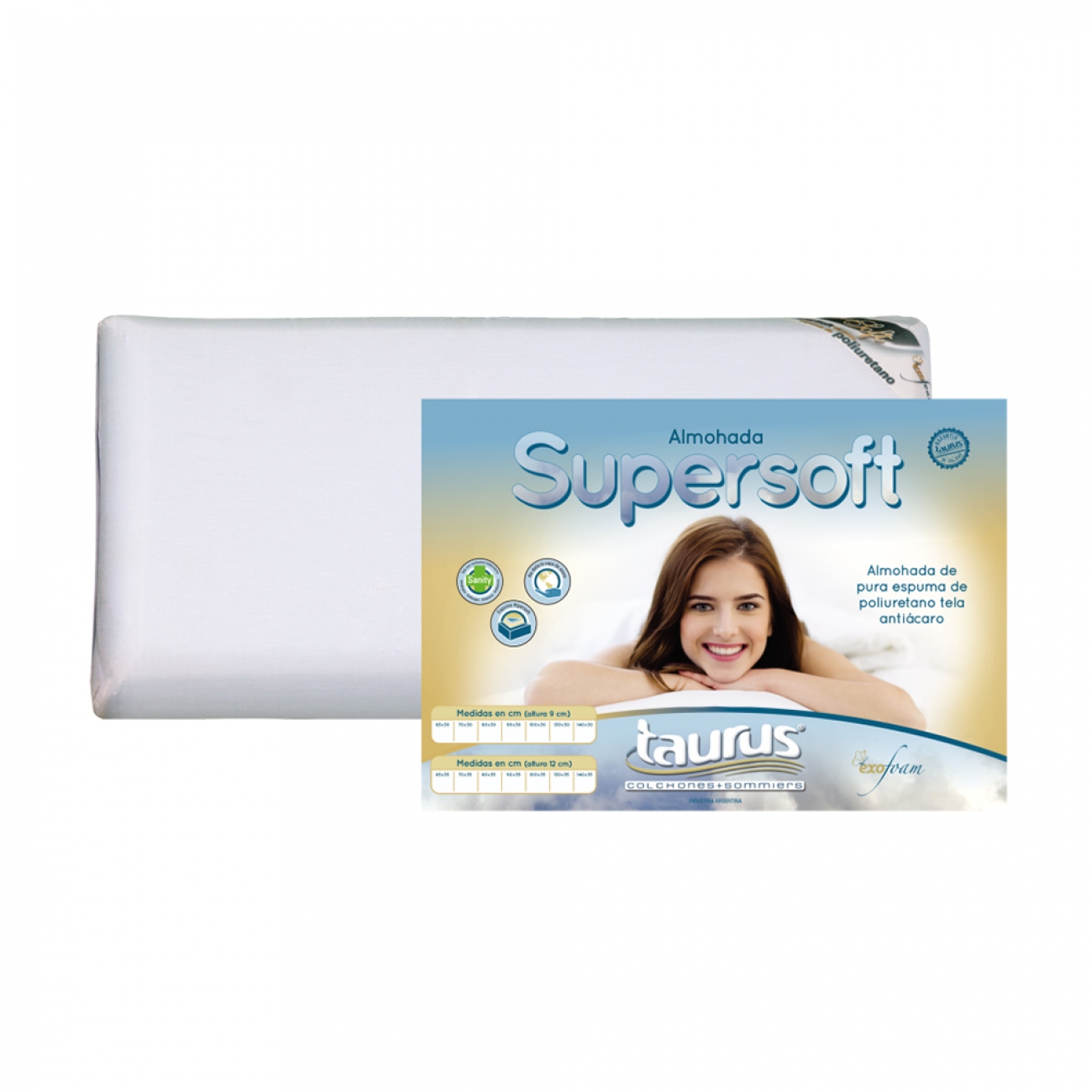 Imagen Almohada Taurus Espuma Tela Antialergica