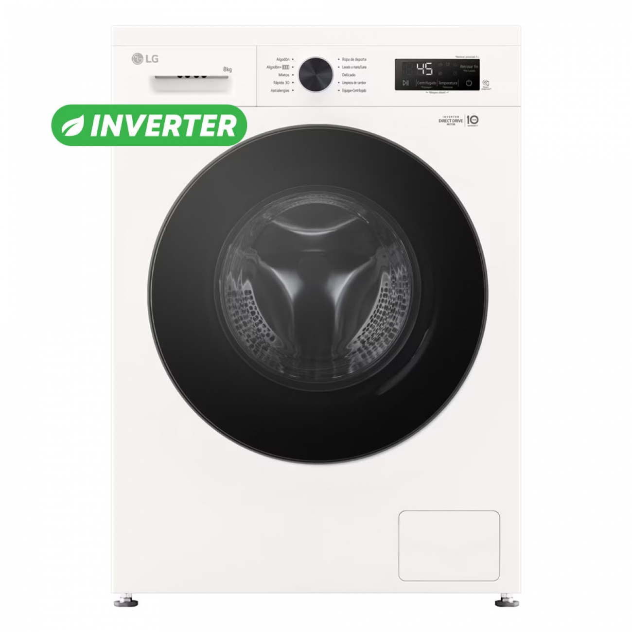 Imagen Lavarropas Lg Wm80gwvfs6 8kg 1200rpm Inverter Blanco