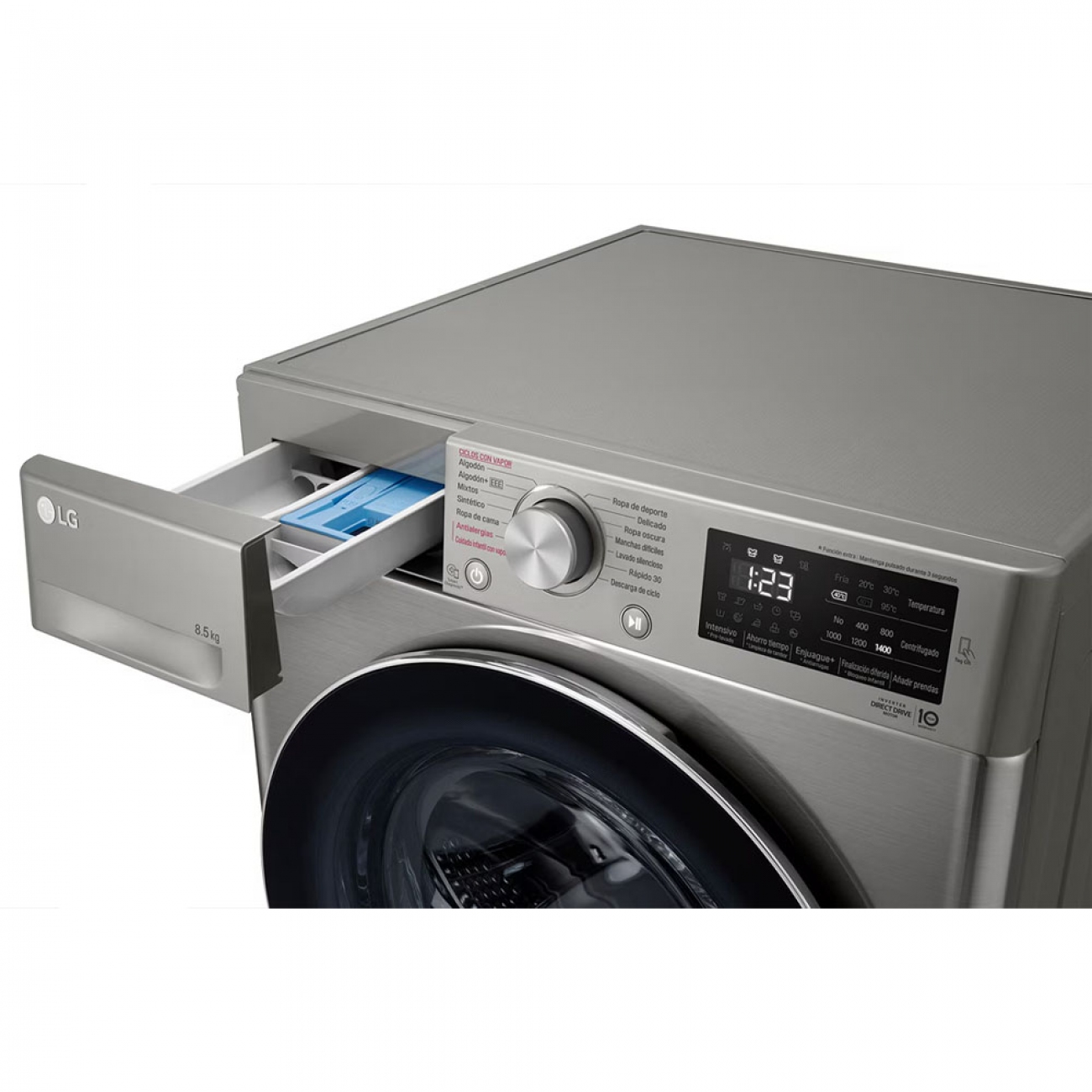 Imagen Lavarropas Lg Wm85vvc5s6p 8.5kg 1400 Rpm Inverter Silver