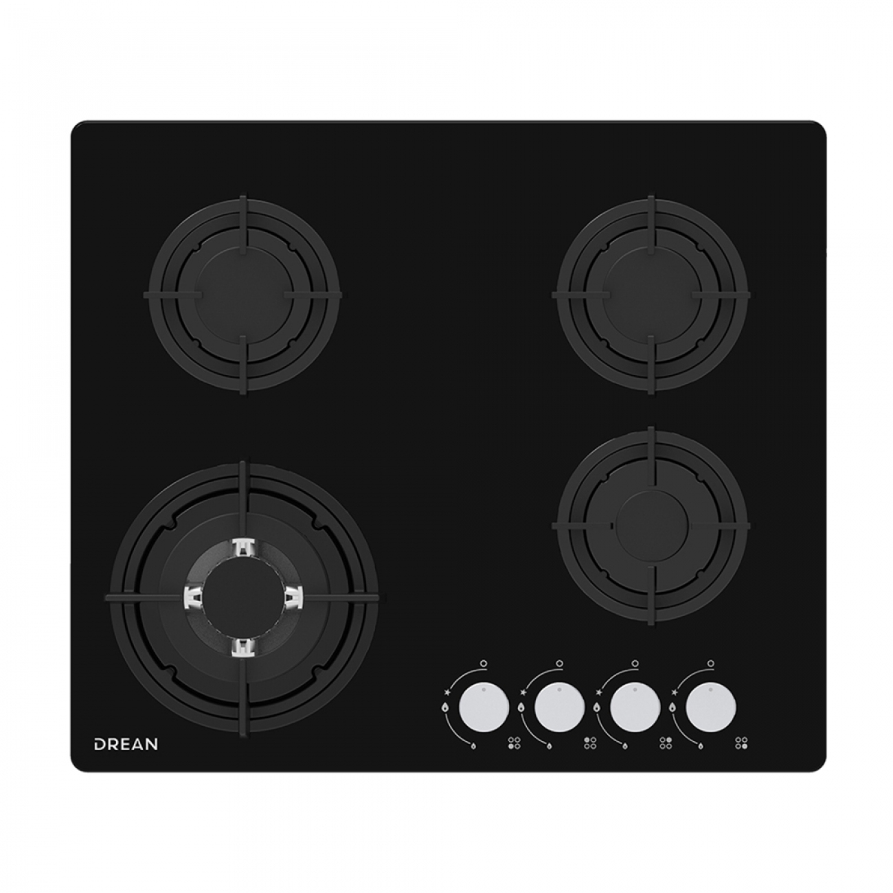 Imagen Anafe Empotrable A Gas Drean Agdr60cnv Vidrio Templado