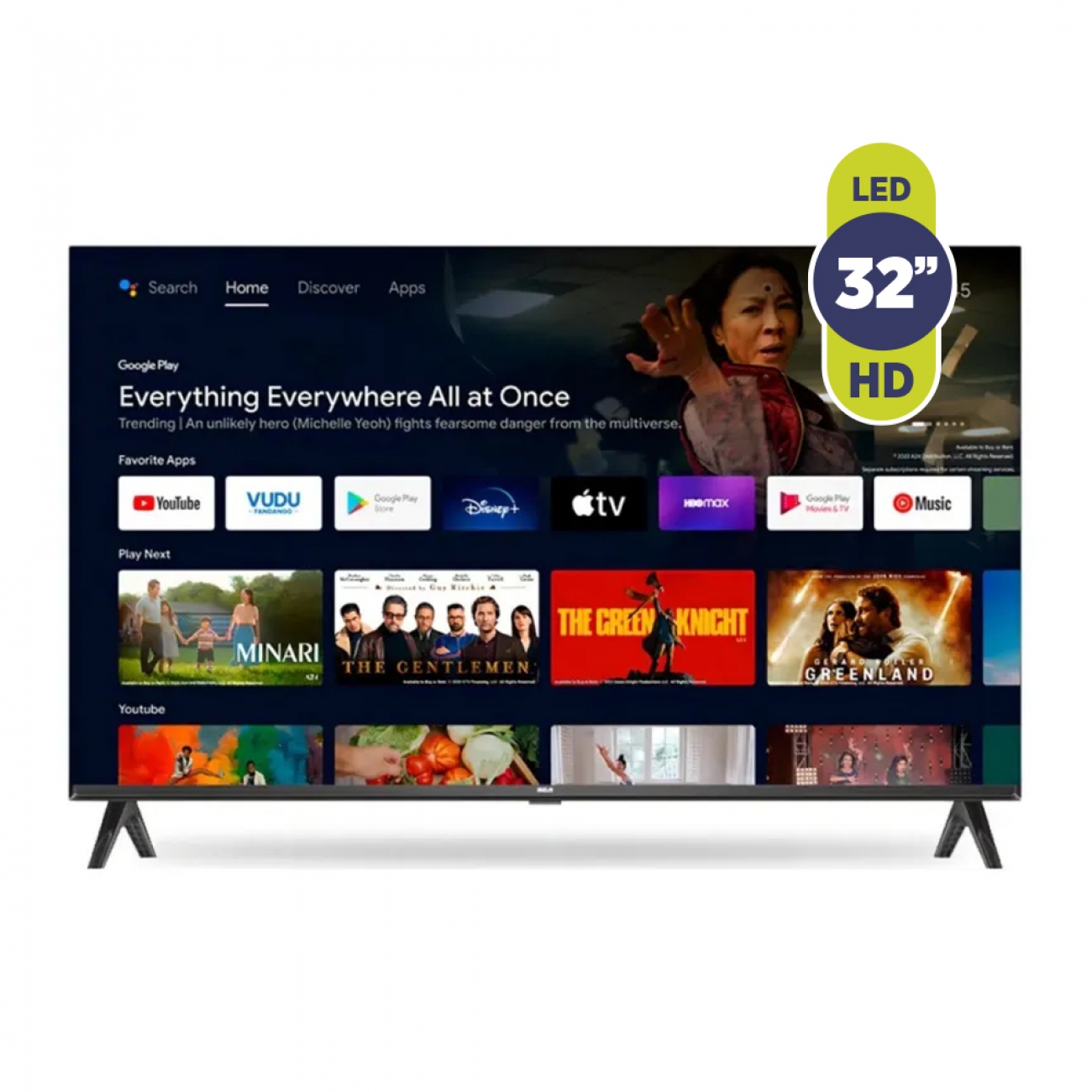 Imagen Smart Tv Led 32" Rca R32gl100-f Google Hdmi Usb