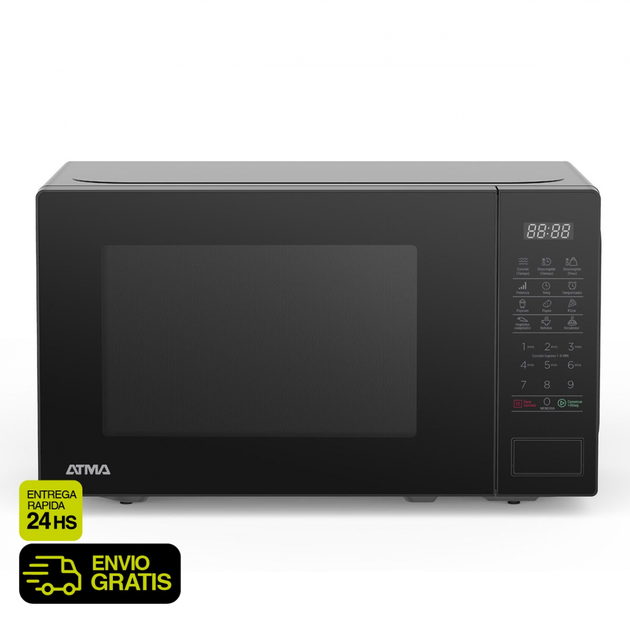 Imagen Microondas Atma 94MATDB20UBN 20Lts 700W Digital Negro