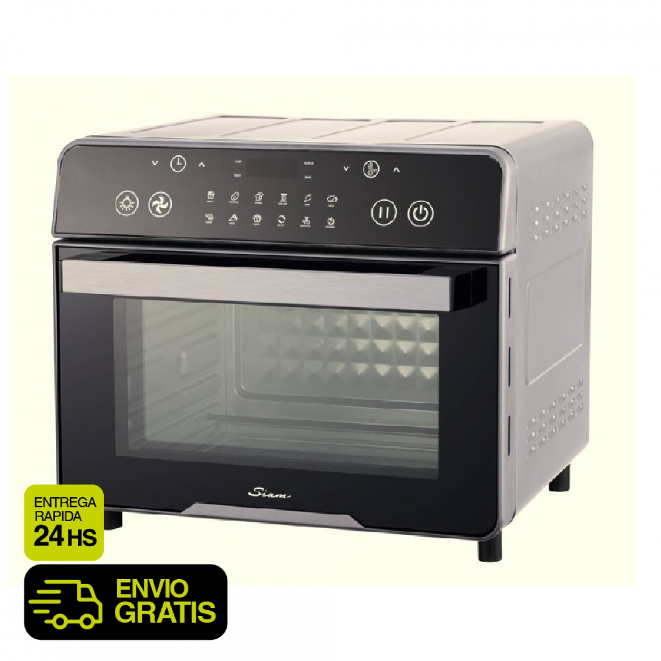 Imagen Horno Grill Freidora de Aire SIAM 94HGFSIS1725PI 17L 1800W