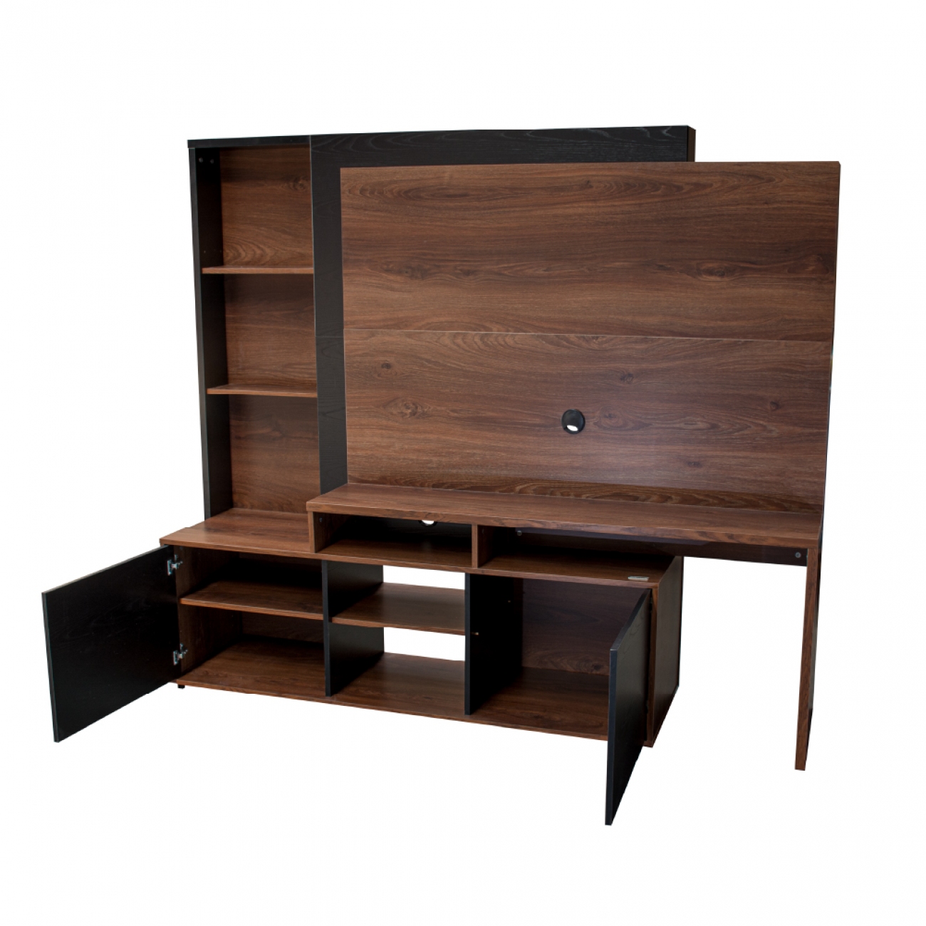 Imagen Modular Rack Platinum 558 Hasta Tv 60" 1&comma;92m Roble Con Negro