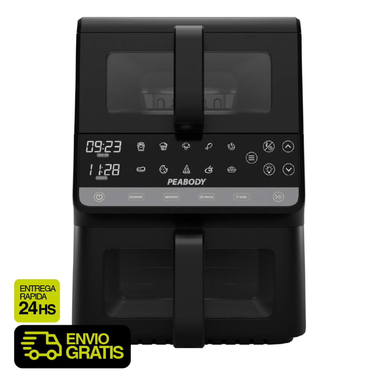 Imagen Freidora De Aire Peabody PE-AFDL104N 10Lts 2000W