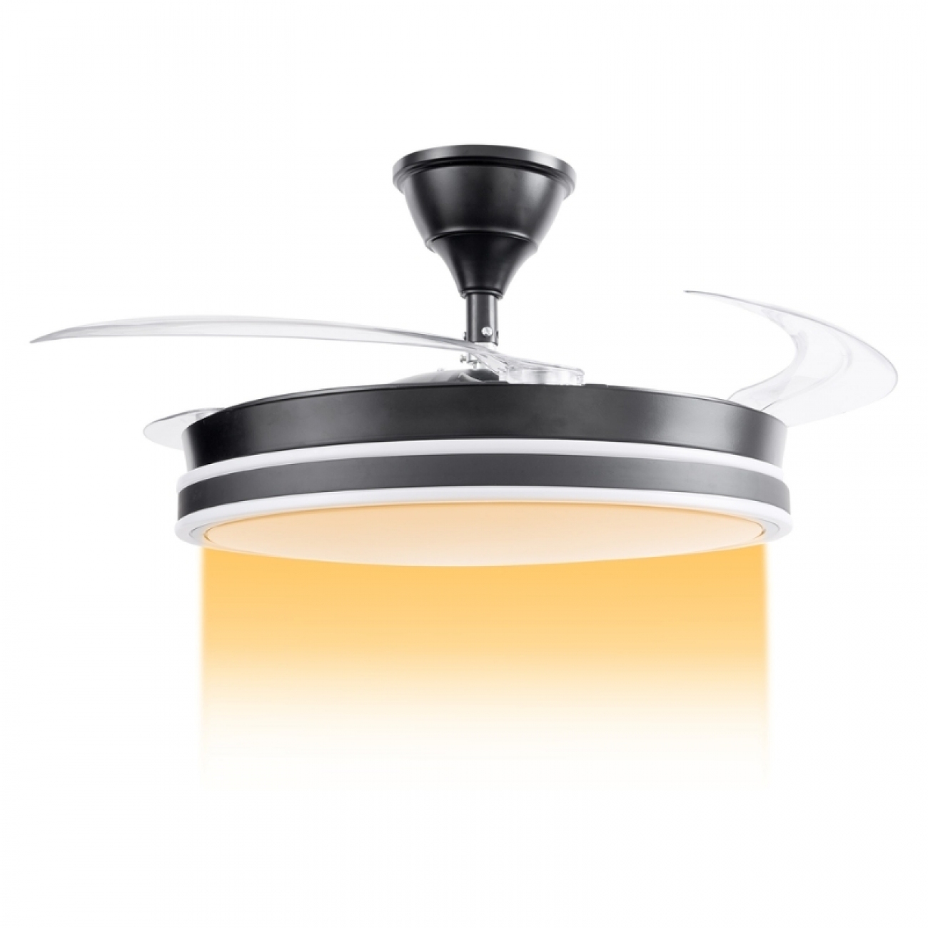 Imagen Ventilador Retractil Techo Con Luz Kanji CFHB001BK 65W Negro